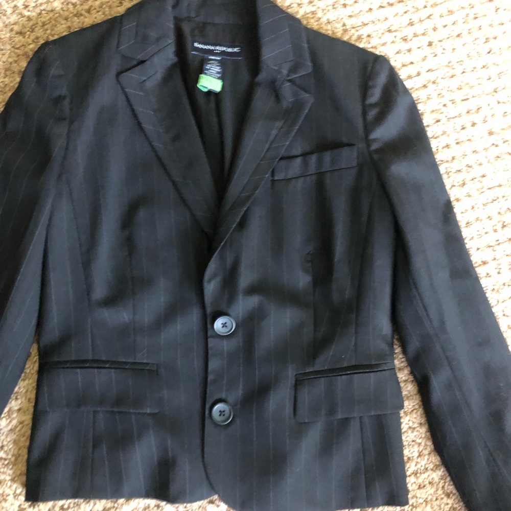 Banana Republic Black Pinstripe Tailored Women’s Suit Jacket Size 4